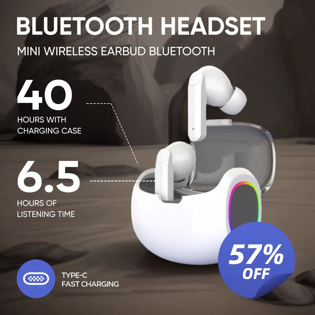 2024 модные наушники, Bluetooth-наушники, Новое поступление, беспроводная гарнитура, сабвуфер, стерео звук для Android и IPhone