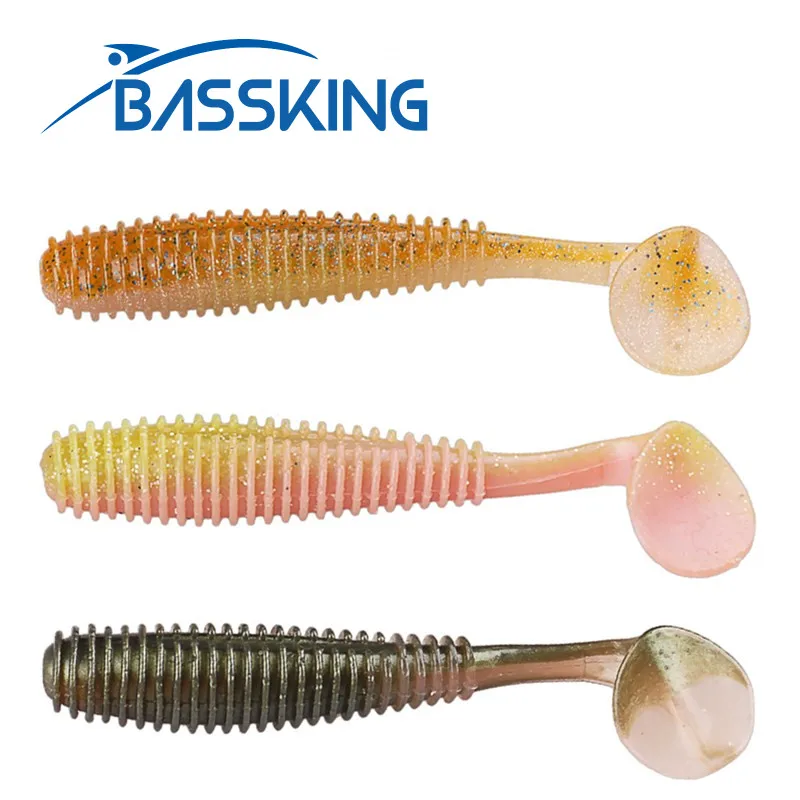 Мягкая приманка BASSKING 6 шт., 10 см, 7,2 ГТ-хвост, искусственная рыба, гусеница, силиконовая приманка, свимбейт
