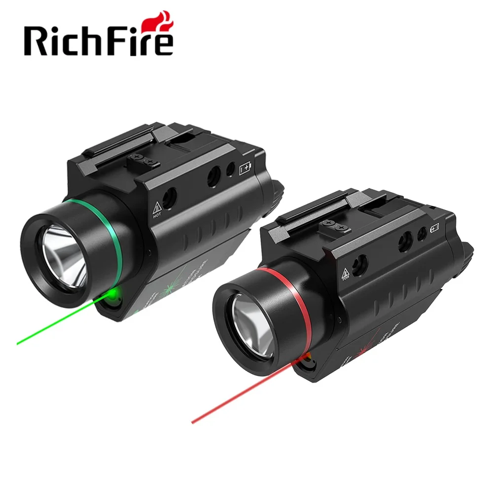 Фото Richfire Мощные фонари 300LM Комбинированный красный/зеленый лазерный фонарь мощностью 5 МВт с батареей CR123A для пистолета, винтовки №4