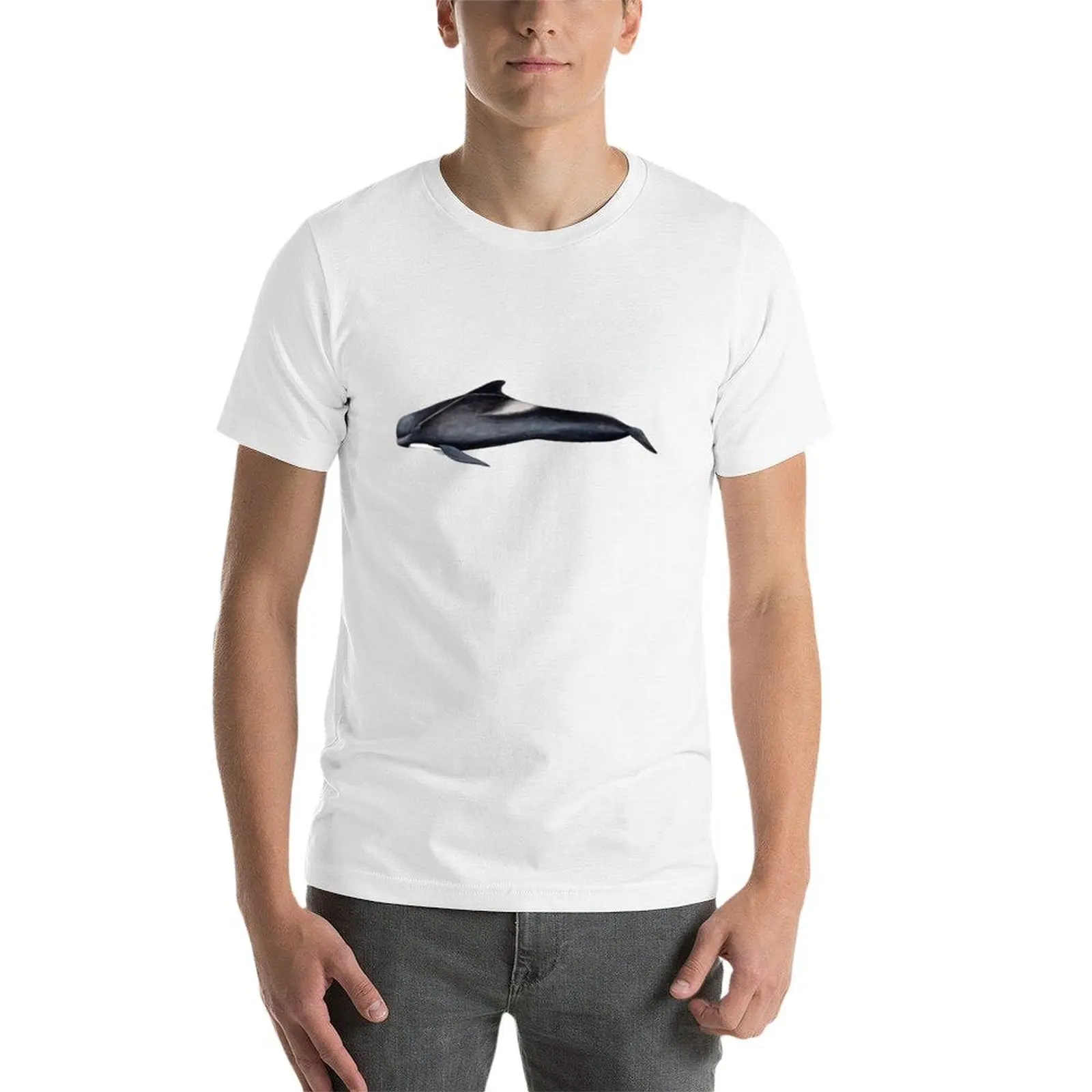 Фото Футболка Long-finned Pilot Whale, футболки для мужчин, белая футболка, мужская футболка из 100% хлопка, роскошная брендовая футболка №4