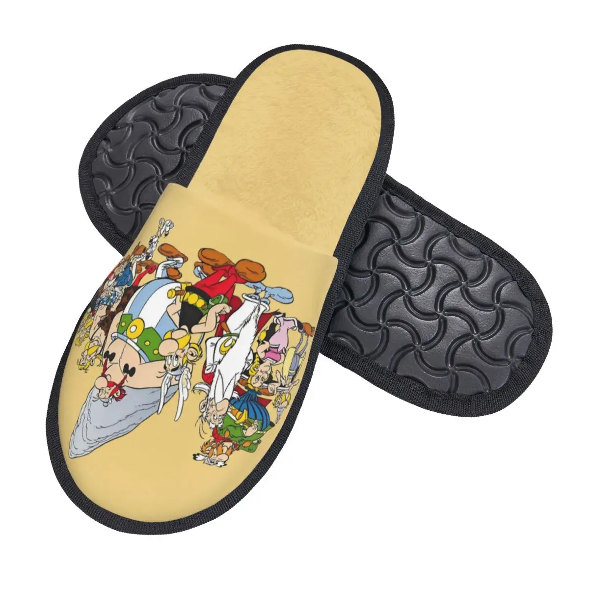 Фото Women Asterixed And Obelix Cartoon House Slippers Soft Warm Getafix French Anime Memory Foam Fluffy Slipper Indoor Outdoor Shoes №2