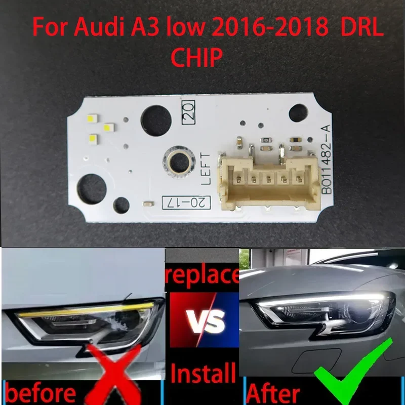 Автомобильная грыжа фары DRL Чип балласт чип печатная плата фонарь белая фонарик микрочип для Audi A3 S3 2016-2019 низкая