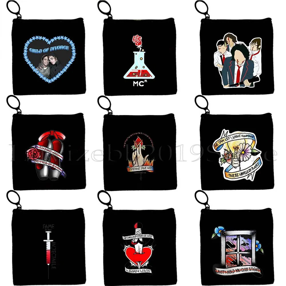 My Chemical Romance Mcr Dead Hell Heaven Flower, я не в порядке, холст, кошелек для монет, чехол для ключей, сумка для хранения карт, кошелек, сумка на молнии