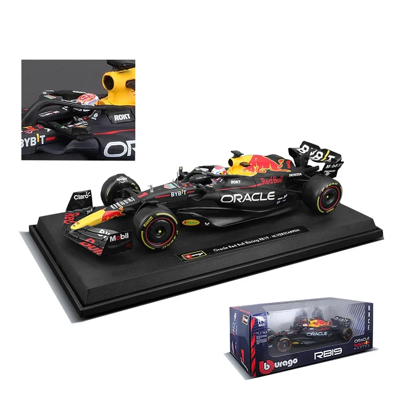 Модель Bburago 1:18 F1, обычная версия 2023, Red Bull Racing RB19 # 1. Verstappen # 11, литая игрушка-автомобиль Perez из сплава Formula
