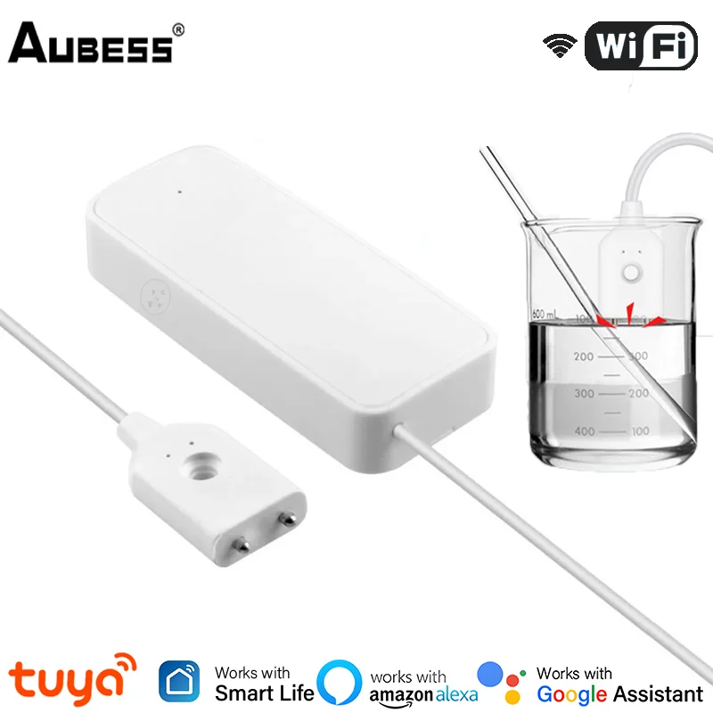 Умный датчик утечки воды Tuya, Wi-Fi детектор утечки воды для умного дома, охранная система, управление жизнью через Alexa