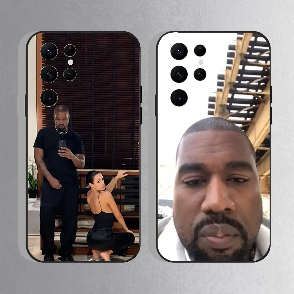 Забавный чехол для телефона Kanye West YE для Samsung S25, S24 Ultra, S20, S30 plus, S22 plus, S23, S30 Ultra 5G, силиконовый черный корпус