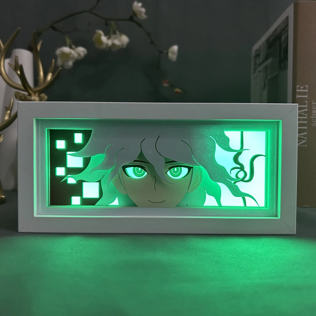 Фотобокс с бумажными режущими элементами Danganronpa 2 Nagito Komaeda для спальни Декор подарок на день рождения манга теневой бокс лайтбокс настольная лампа