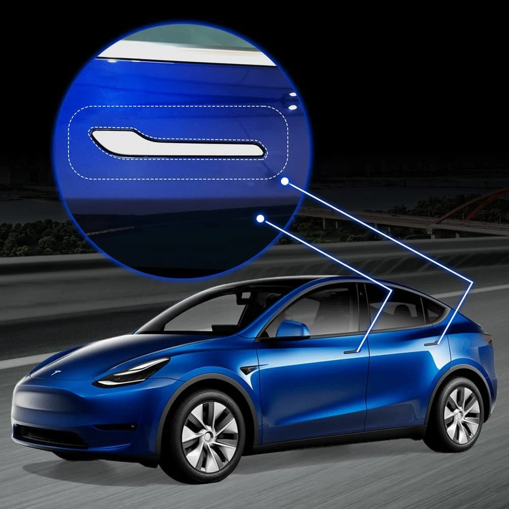 Фото Защита от царапин на дверную ручку Tesla Model 3 и Model Y 2019-2023, перевернутая защитная пленка на дверную ручку PPF №2