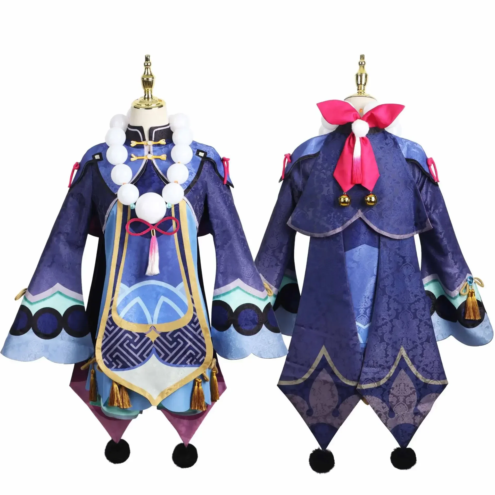 Фото Игровой костюм Genshin Impact Qiqi Gaun Gadis зомби, костюм из аниме Pakayan Cube, косплей, костюм для вечеринки на Хэллоуин №3