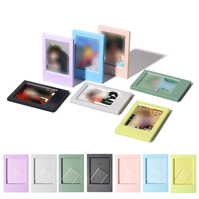 Фото Пластиковая фоторамка Ins, цветная фоторамка, 3 дюйма, мини-альбом Instax Polaroid для визитных карточек, держатель для картин, украшение для рабочег... №3