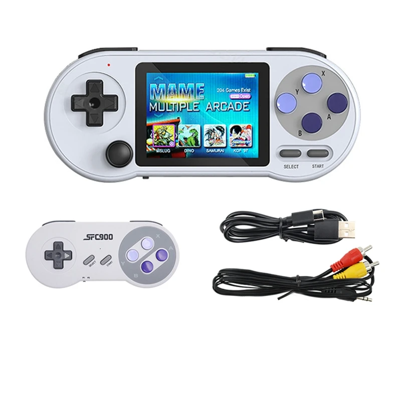 SF2000 портативный игровой консольный плеер + джойстик для мини-игр серый-белый с поддержкой AV-выхода