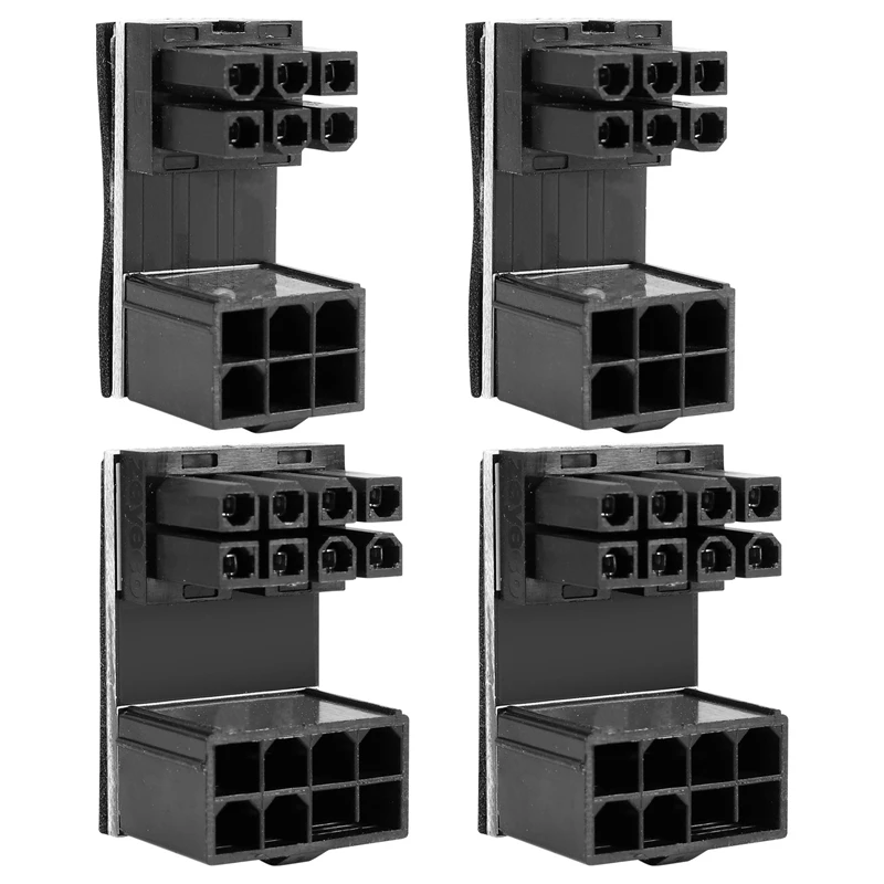 Адаптер Питания GPU VGA ATX 8 Pin/6 Pin «гнездо-штырь», угол 180 градусов, 4 шт.