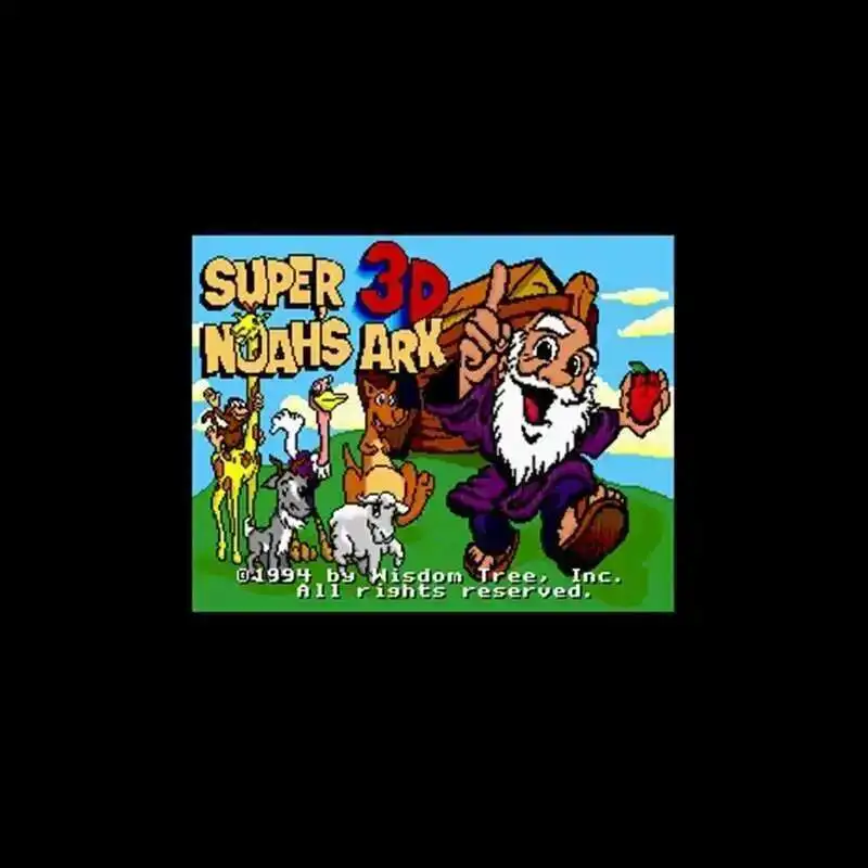 Изготовленная на заказ игровая карта Super Noah's Ark 3D NTSC 16-битная большого серого цвета для 46-контактных игроков США