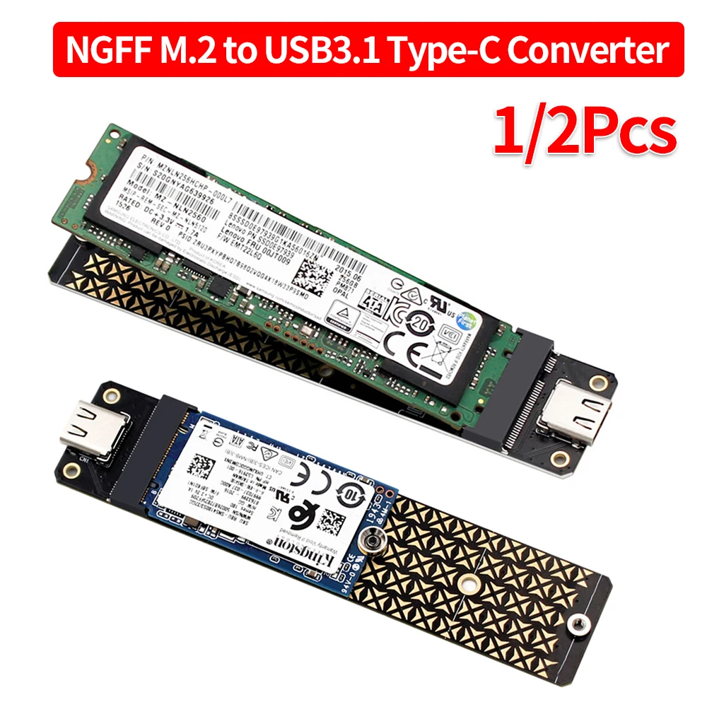 Карта конвертера USB3.1 M.2 для Shunmaii SSD 2230/2242/2260/2280, совместимая с SATA(NGFF) SSD M/B + Mkey 10 Гбит/с