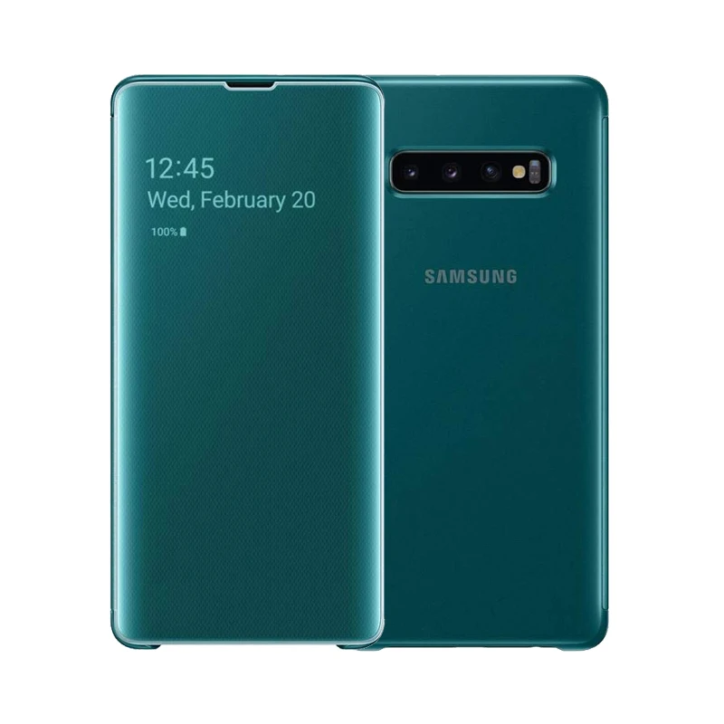 Фото Оригинальный чехол-книжка для SAMSUNG Galaxy S10 S-View, прозрачный чехол для Galaxy S10, зеркальный чехол №5