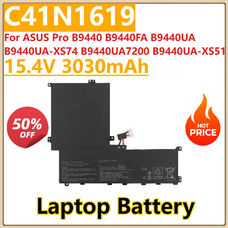Новый аккумулятор для ноутбука C41N1619 15,4 В 3030 мАч для ASUS Pro B9440 B9440FA B9440UA B9440UA-XS74 B9440UA7200 B9440UA-XS51 B9440UA7500