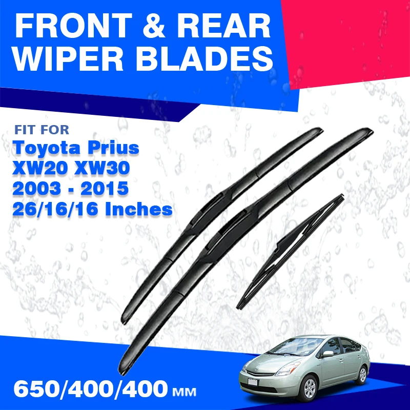 Для Toyota Prius XW20 XW30 2003-2015 2-го 3-го поколения, передние и задние щетки стеклоочистителя, щетка для ветрового стекла, аксессуары для заправки