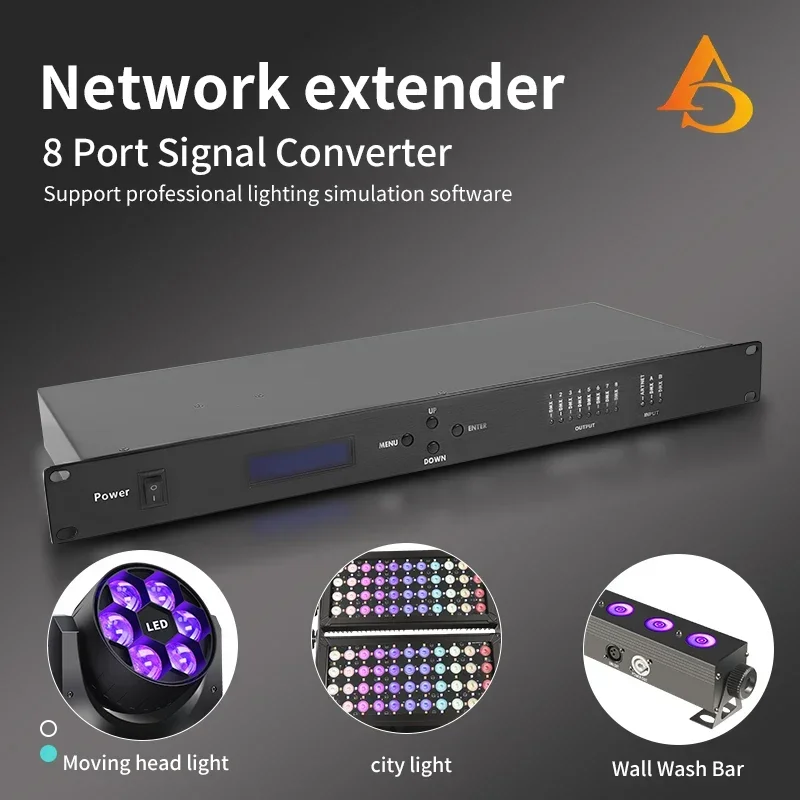 Artnet Dmx 8-полосный сетевой расширитель Выход 8x512 4096 каналов для Satge Dj Контроллер освещения Artnet To DMX Node DJ Disco Stage