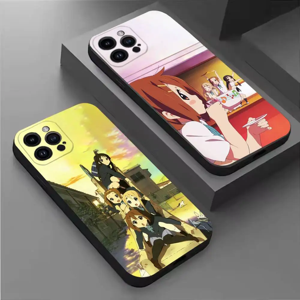 Милый чехол для телефона Anime K-ON Girls для iPhone 17,16,15,14,13,12,11 Plus, Pro Max, XS, X, XR, SE, Mini,8,7, мягкий силиконовый черный чехол