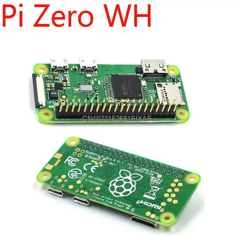 Фото Оригинальная плата, одноядерный процессор, 1 ГГц, 512 МБ ОЗУ, Bluetooth BLE и Wi-Fi Pi 0 WH, с разъемом для контакта или комплектом корпуса Raspberry Pi Zero W/WH/2W №3