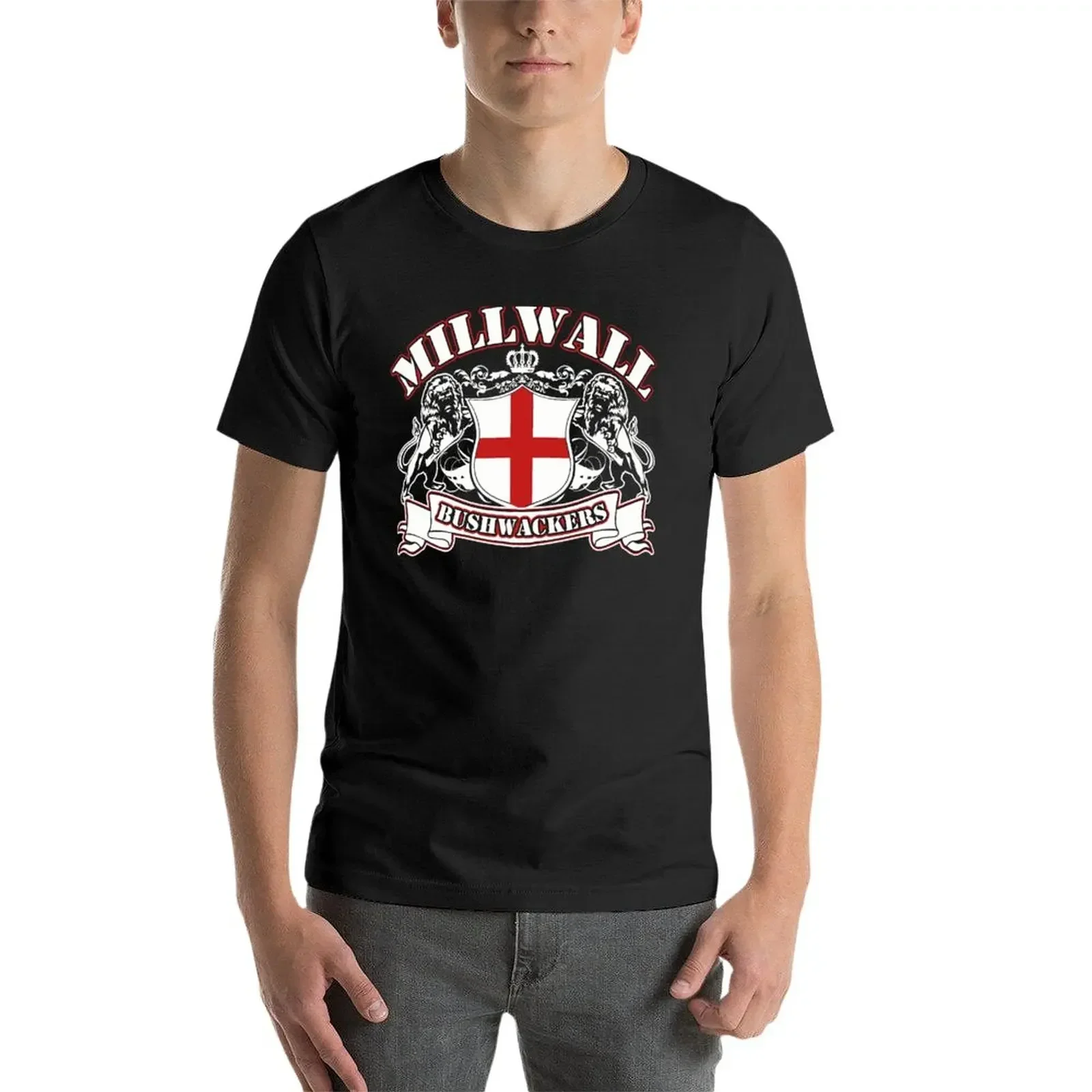 Фото Футболка Millwall с рисунком втулки, черная Эстетическая одежда, футболки для мужчин №3