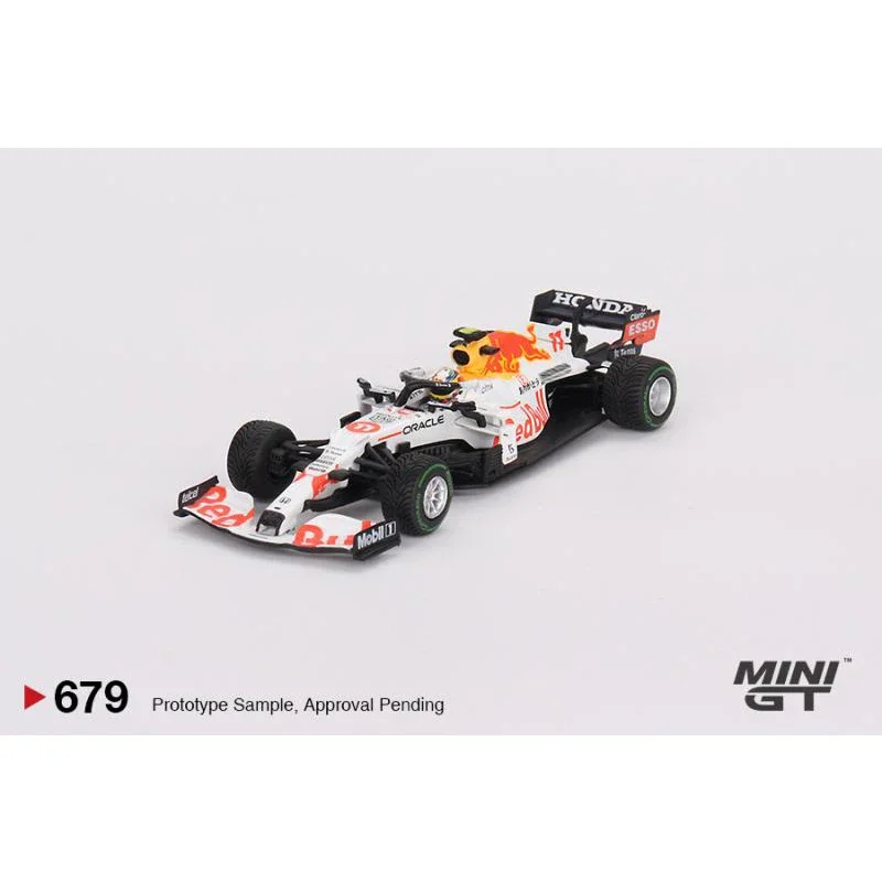 Фото MINIGT в наличии 1:64 F1 RB16B БЕЛЫЙ литой под давлением диорама модель автомобиля коллекция миниатюрные игрушки Carros 679 680 №2