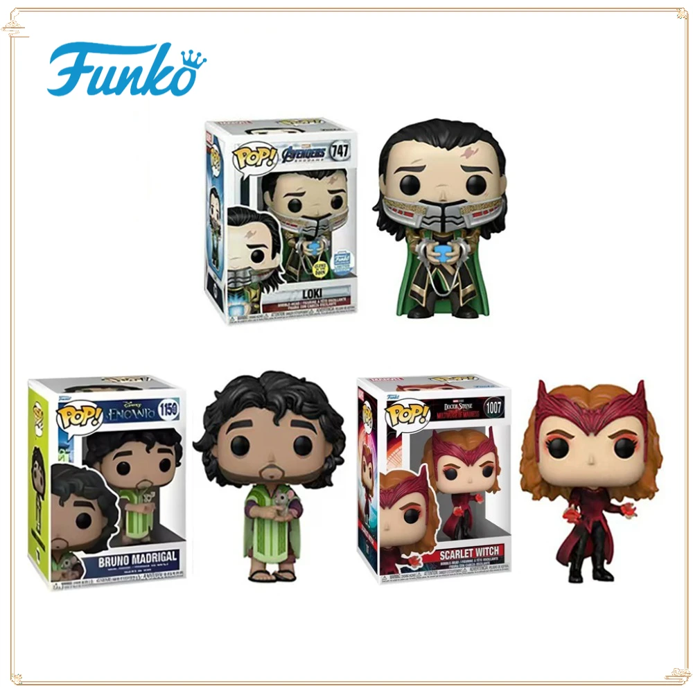 FUNKO POP Marvel игрушечные фигурки классический персонаж Локи Алая ведьма кукла модель Рождественская коллекция украшение для рабочего стола подарок