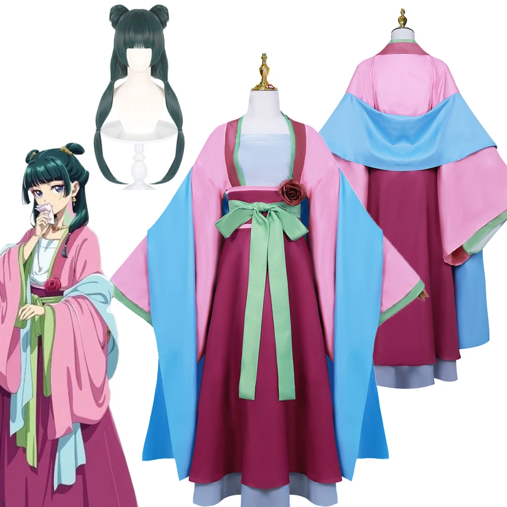 Новый Kusuriya No Hitorigoto Косплей Платье Maomao Косплей Костюм Парик The Apothecary Diaries Cos Костюм Аниме Карнавальная Вечеринка