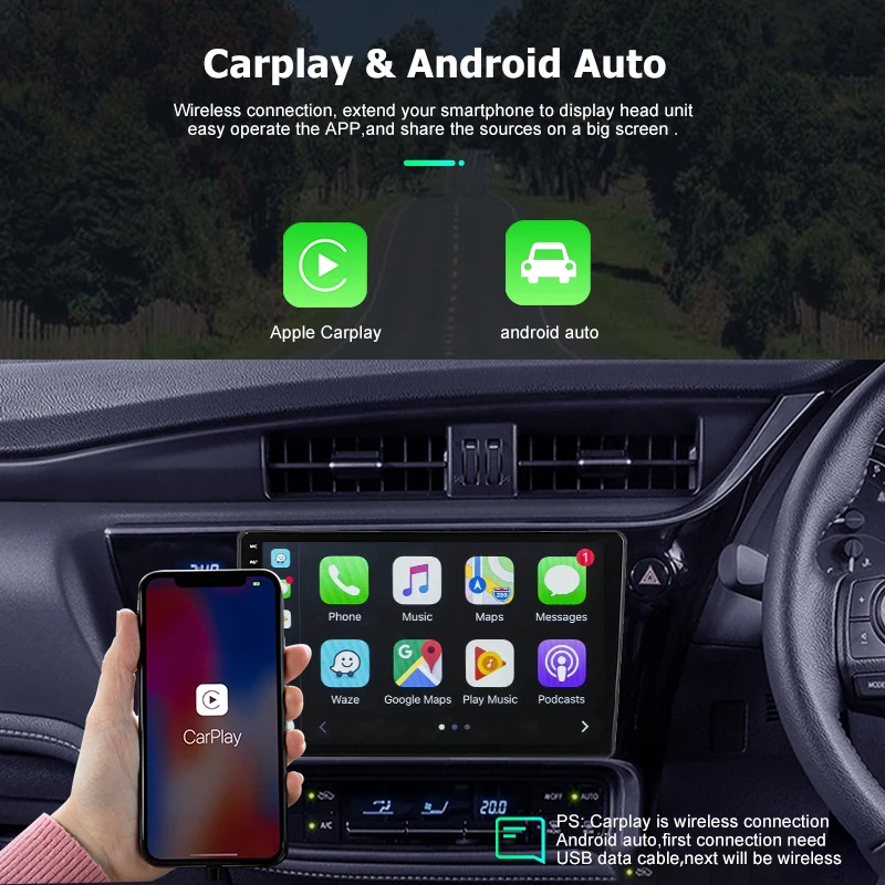 Фото Автомобильный радиоприемник Android Carplay для Toyota Corolla Matrix 2 E140 Pontiac Vibe 2003 2008, GPS-навигатор, мультимедийный плеер, стерео экран №4