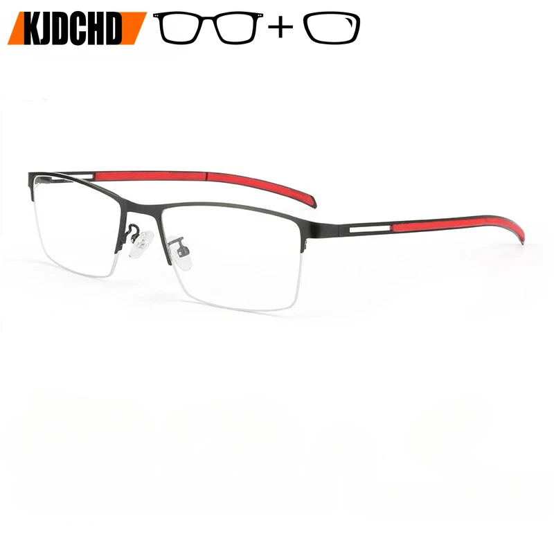 KJDCHD DESIGN мужские очки по рецепту модные очки для близорукости мужские полуоптические очки в деловом стиле