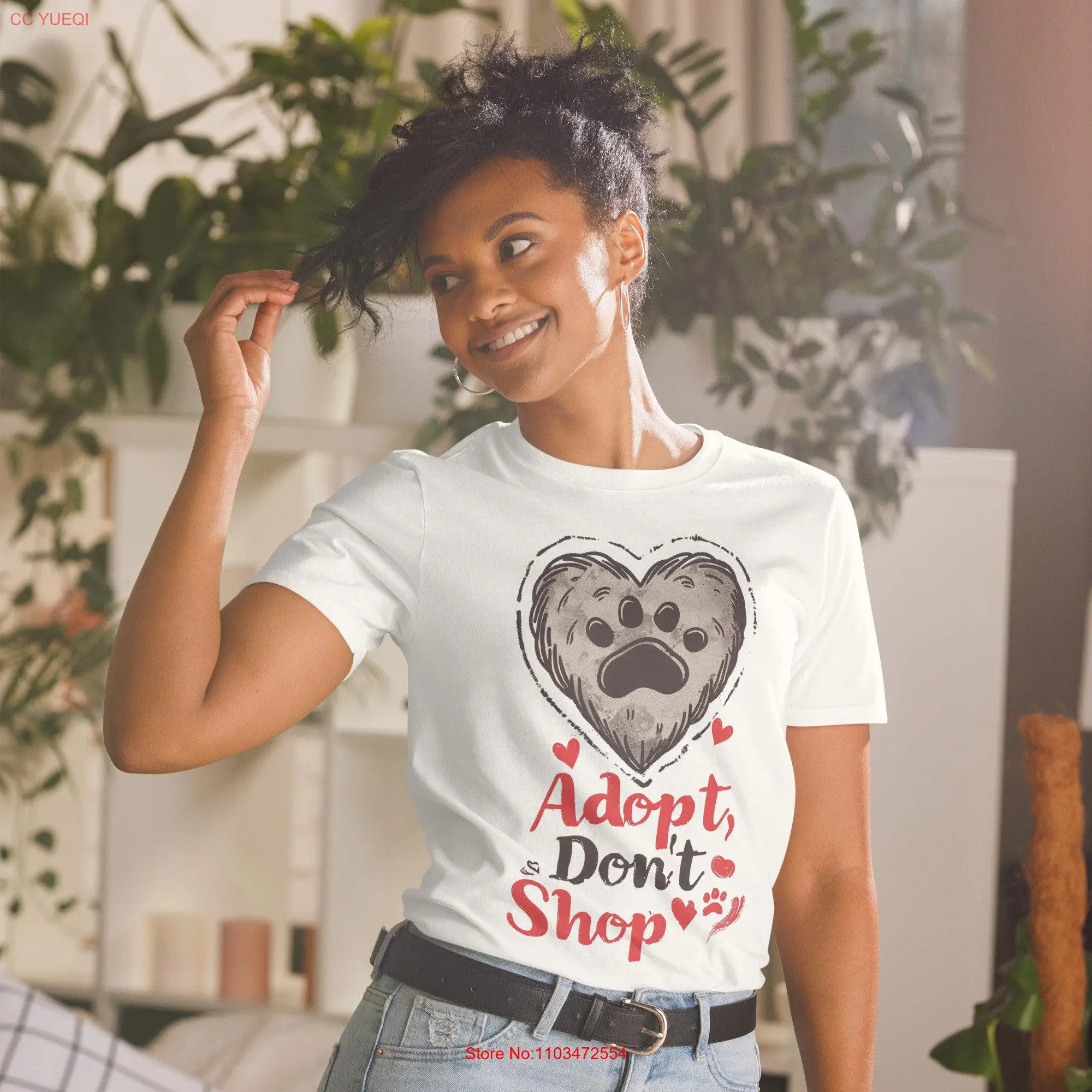 Футболка с информацией о адекме домашних животных Adopt Don't Shop Animal Rescue Advocate Heart Paw Print с длинными или короткими рукавами