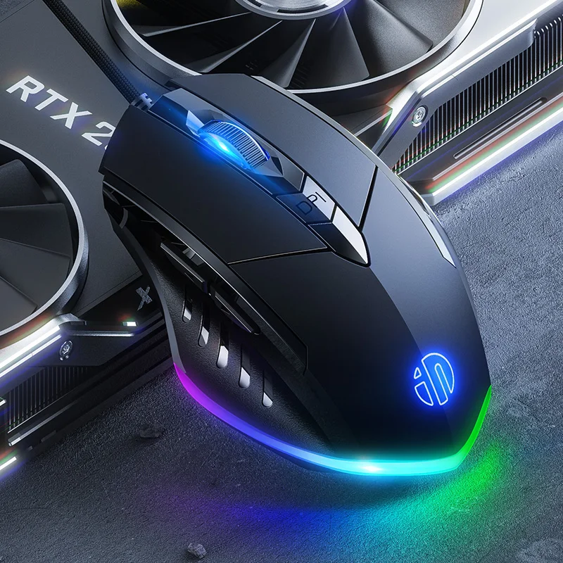 Мышь Компьютерная Inphic W1 Проводная игровая Бесшумная, 6 кнопок