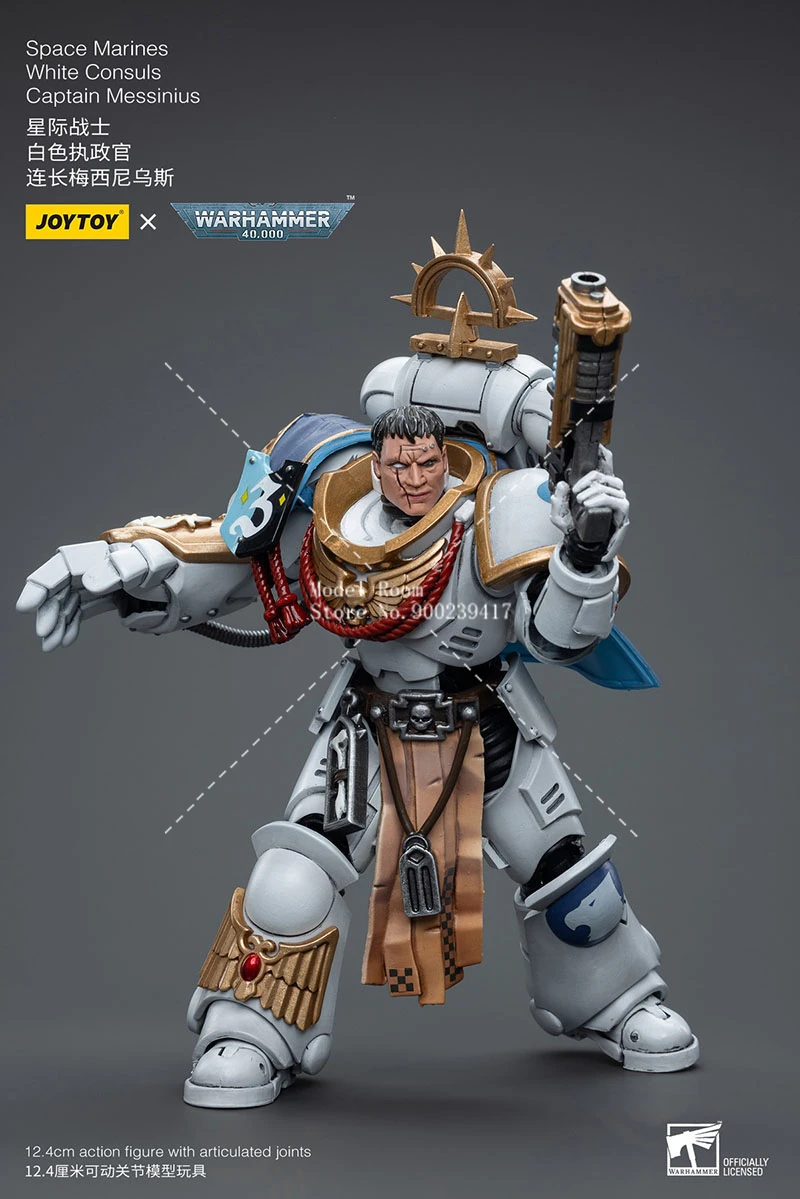 Фото JOYTOY 1/18 космическая морская пехота, белые конпусы, капитан Messinius, интерcessors, экшн-фигурка Warhammer, 40K, игровая модель солдата №2