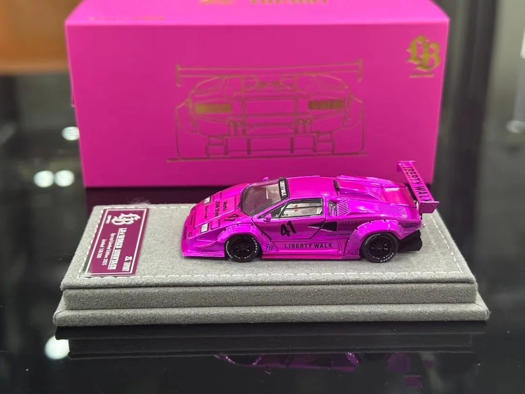 Литая под давлением модель автомобиля TOPART 1:64 2025APAxpo PINK LBWK Countach, коллекция ограниченного выпуска