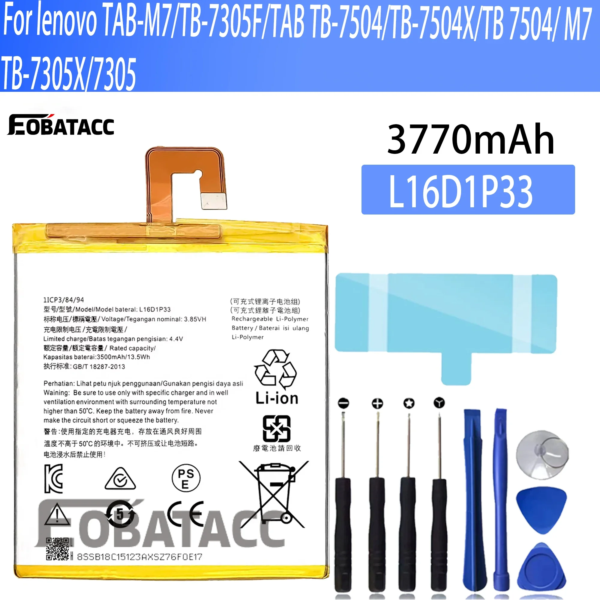 100% Новый оригинальный аккумулятор L16D1P33 для lenovo TAB-M7/TB-7305F/TAB TB-7504/TB-7504X/TB 7504/ M7 /TB-7305X/730 аккумулятор + Бесплатные инструменты