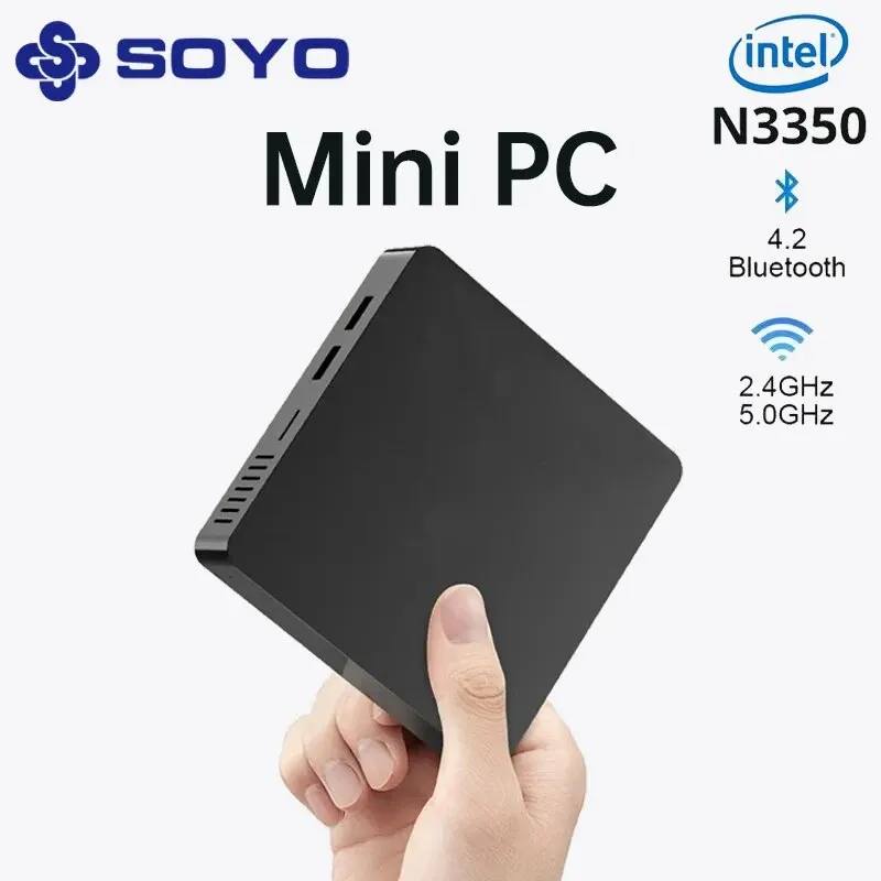 Мини-ПК SOYO M2: Мощный 6 ГБ ОЗУ, 64 ГБ EMMC, Intel N3350, Windows 10-Компактный и идеально подходит для дома, бизнеса и игр