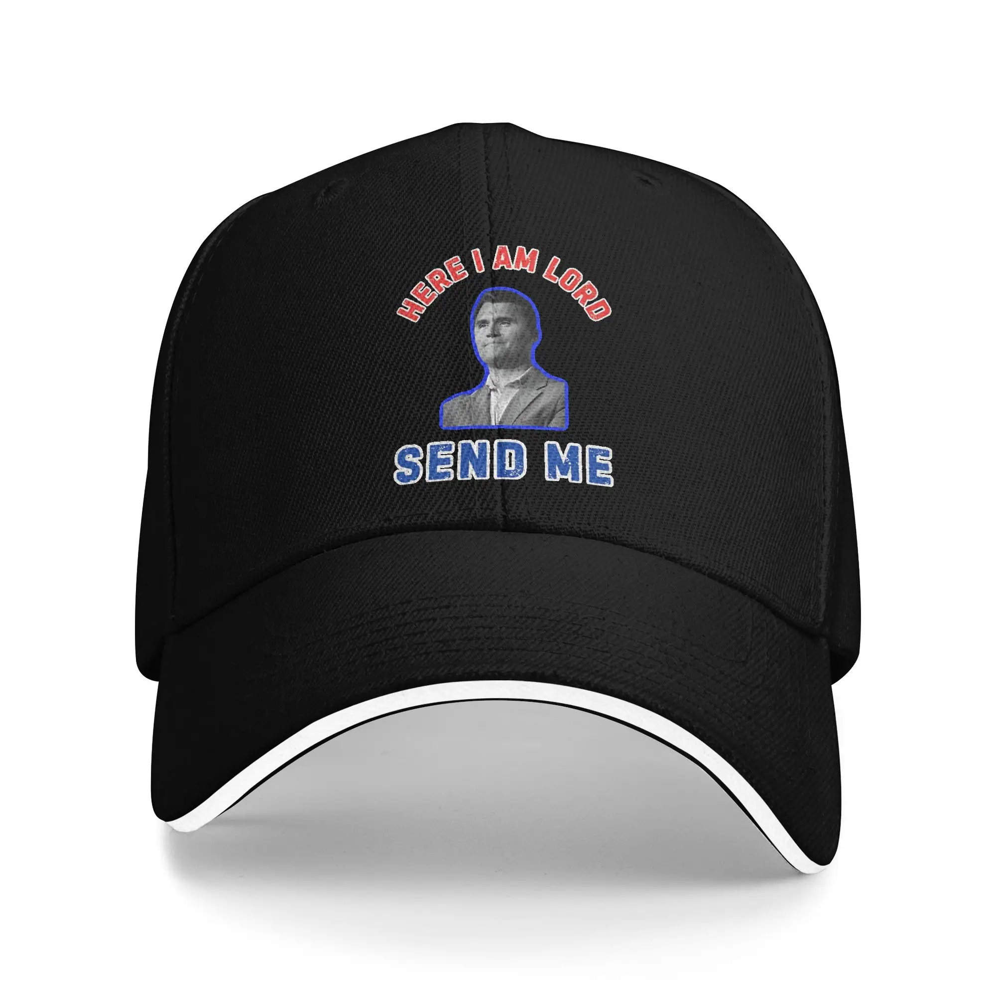 Летняя повседневная бейсболка Here I Am Lord Send Me Charlie Kirk Спортивная кепка дальнобойщика на открытом воздухе для женщин и мужчин Модная кепка Snapback от солнца