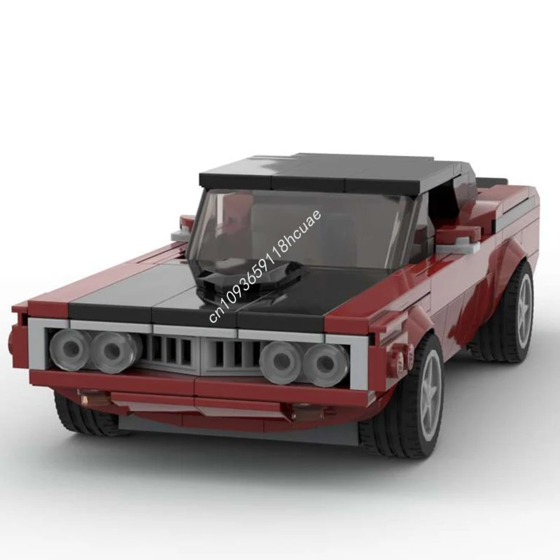 222 шт. MOC Founder's Rock Hemi Cuda темно-красный городской Чемпион суперкар Строительный блок Рождественский подарок Вечеринка Сумка для подарков Опция