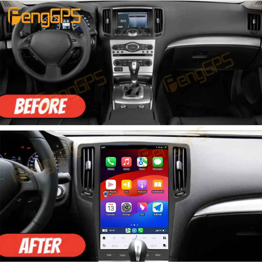 Фото Автомобильный радиоприемник Android 13 14,5 дюймов для Infiniti G37 2007-2013, GPS-навигация, мультимедийный стереоплеер, блок Carplay, AI, сенсорный экран, DSP №5