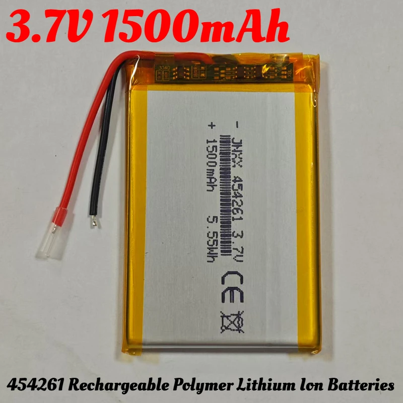 Новый 3,7 В 1500 мАч 454261   Полимерный литий-литиевый термистор Lipo, 3 провода для камеры, MP4, записывающее устройство для вождения, Bluetooth-динамик «сделай сам»