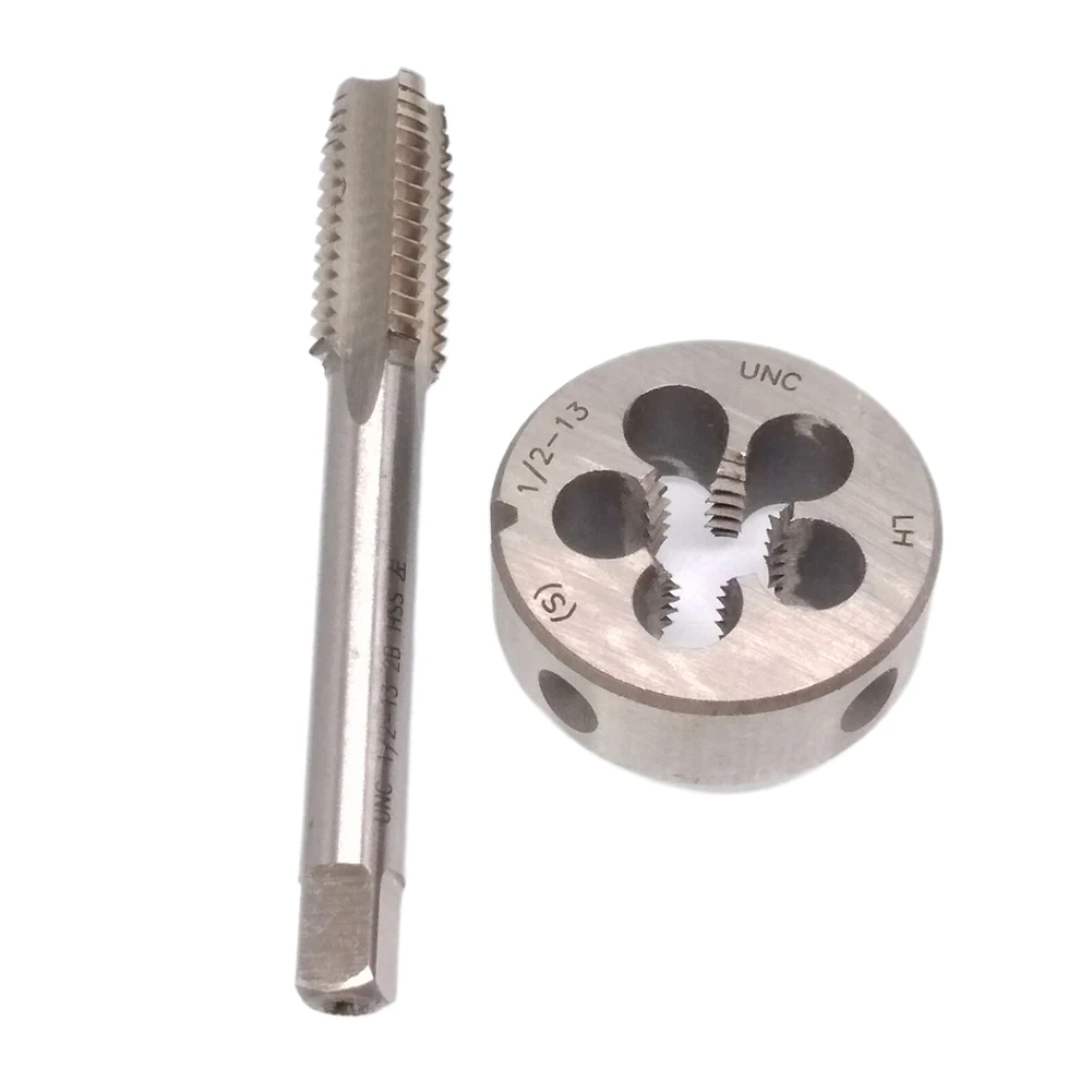 Фото 2 шт. HSS 1/2-13 UNC Tap & Die Левая рука 87,1 мм Tap 37,7 мм пресс-форма для металлообработки болты гайки удаление ремонт ручные инструменты №3