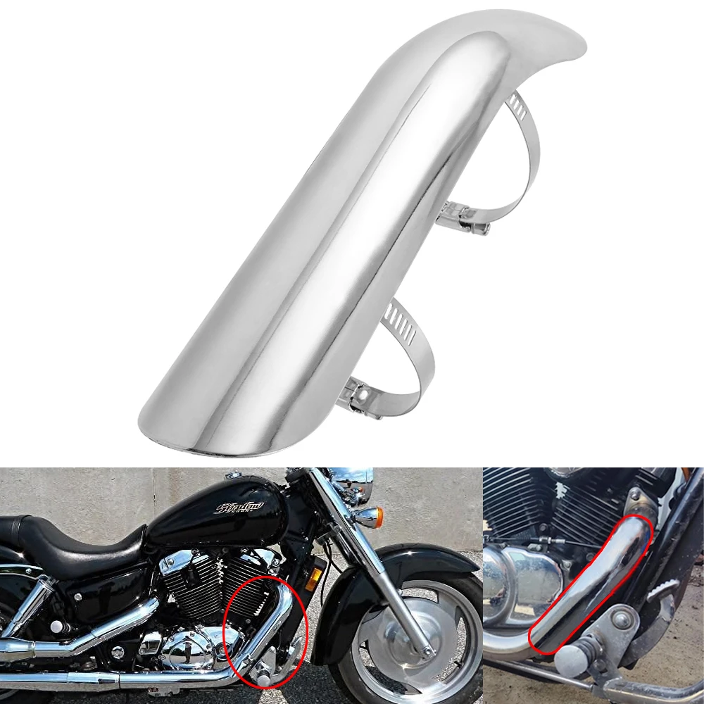Хромированная теплозащитная крышка выхлопной трубы для Honda Shadow 750 Aero Spirit VT750C VT600 VLX Shadow 1100 Sabre Spirit VTX1300 VTX1800