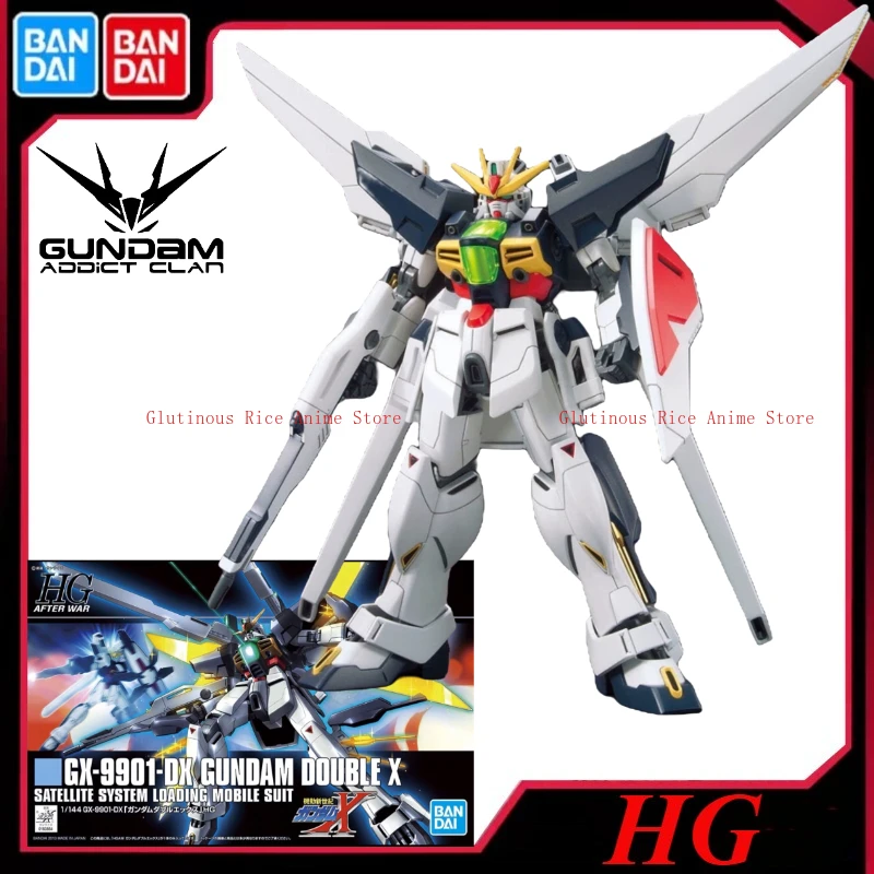 В наличии Bandai-Аниме-фигурки, комплект для мальчиков Gundam HG DX Gundam Double X 1/144, сборная модель, игрушки, оригинальные подарки