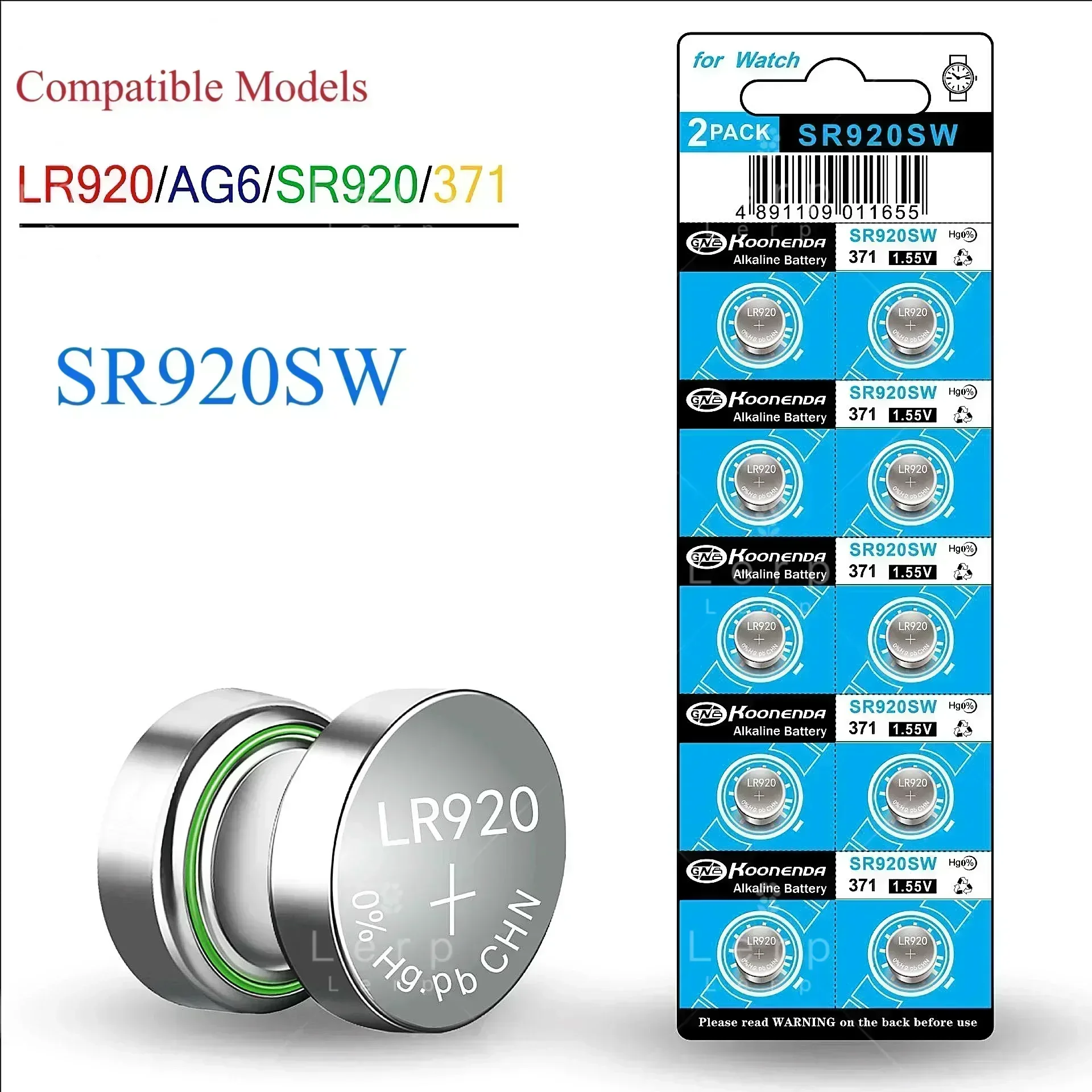 Кнопочный аккумулятор AG6 Кнопочный аккумулятор SR920SW LR920/SR920 371 Батарея для часов