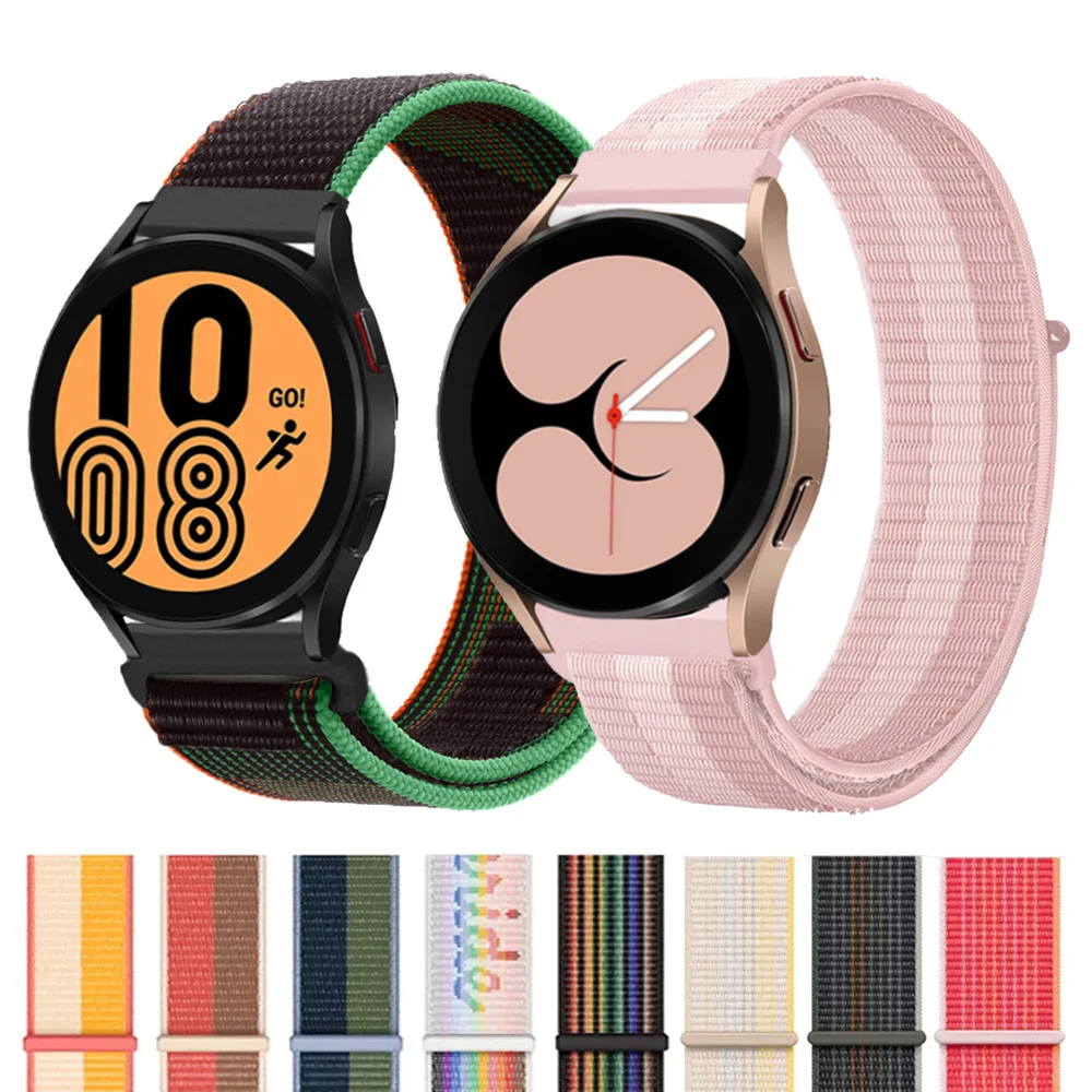 Ремешок нейлоновый для Samsung Galaxy Watch 4/classic/5 Pro, браслет-петля для Huawei watch GT 2e 3, 22 мм 20 мм, 45 мм 44 мм 46 мм 42