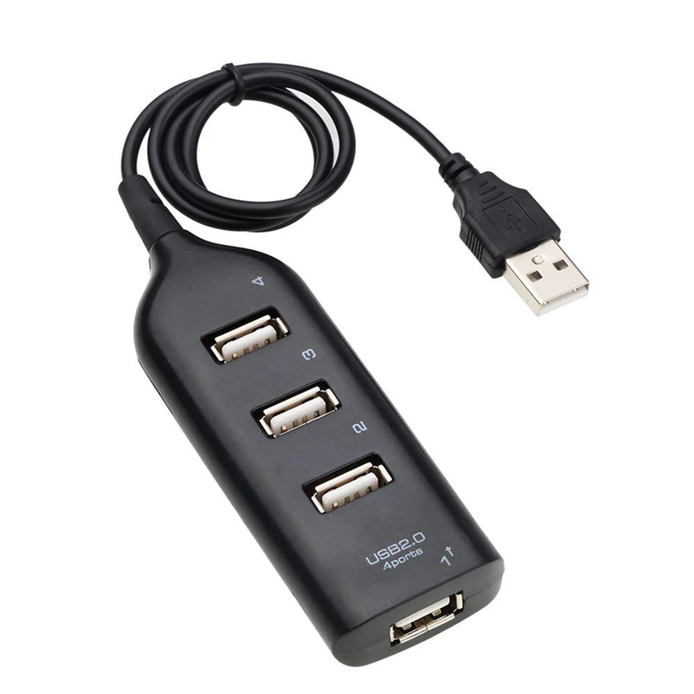 4-портовый телефон, с кабелем, мини USB-разветвитель, использует адаптер питания, высокоскоростной, с несколькими розетками для ПК