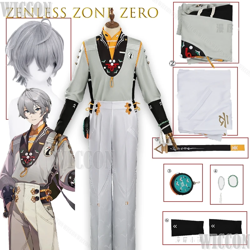 Zenless Zone Zero Zhe HeLiaoqingxiao кожа косплей костюм полный комплект аниме игровой наряд стильный мужской персонаж Cos черное красное пальто