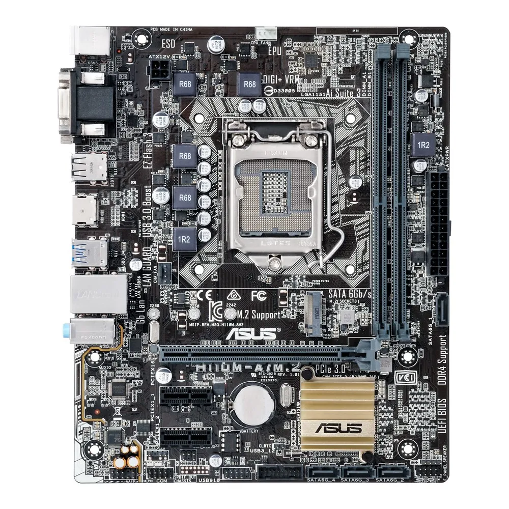 Абсолютно новая материнская плата ASUS H110M-A/M.2 Intel 14 нм CPU 4 * SATA III Intel H110 2 * DDR4 DIMM LGA 1151 32G Micro ATX