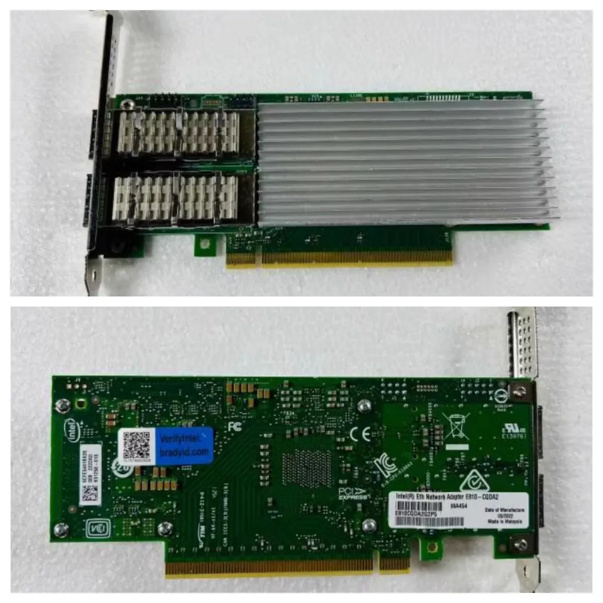 Оригинальный E810-CQDA2, двухпортовый оптоволоконный сетевой кабель PCIE 4,0 100 ГБ