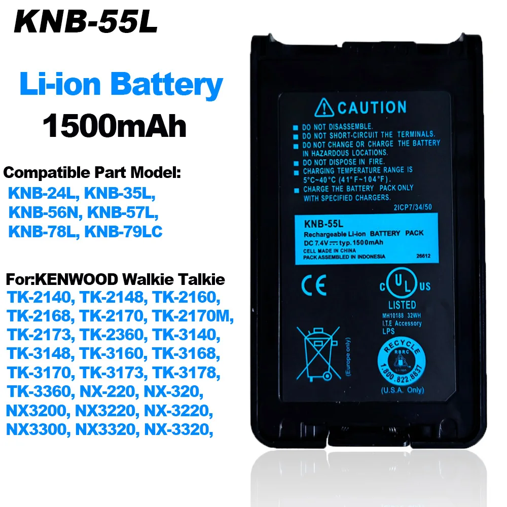 KNB-55L литий-ионный аккумулятор для рации для KENWOOD TK-2140 TK-3360 TK-2170 TK-2173 TK-2360 TK-3178, сменный аккумулятор для 2-сторонней радиосвязи Рация